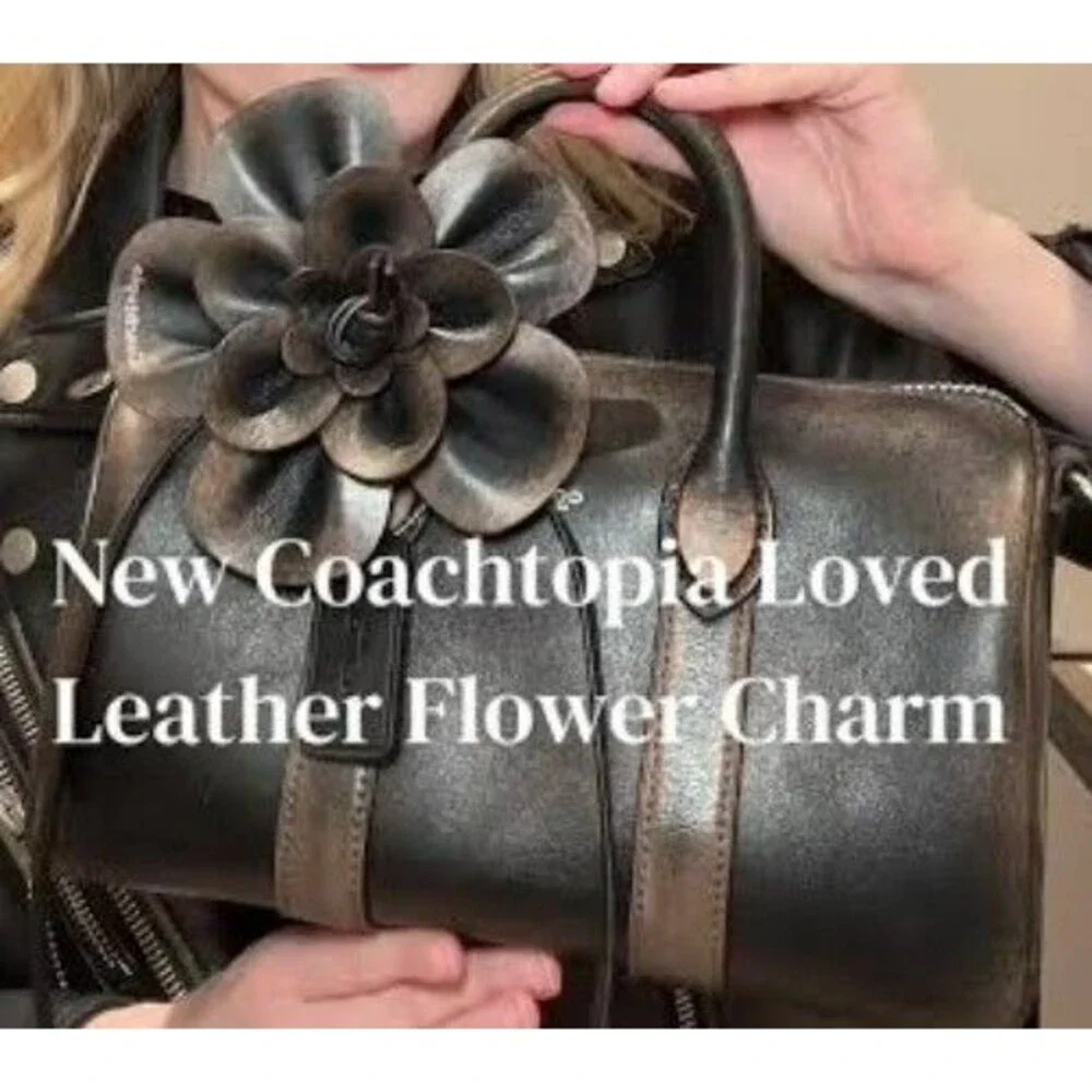 Coach Coachtopia Rose Bag Charm In Upcrafted Leather Loved Leather - Nwt